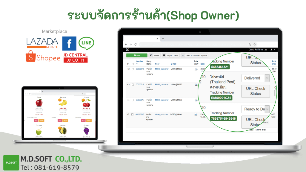  สร้าง Order เพื่อส่งให้ทางระบบผู้ให้บริการ Fulfillment Owner จัดส่งสินค้าให้  