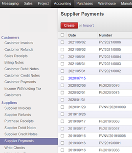 ทำการสร้าง Suppliier Payment  ในเมนู Accounting