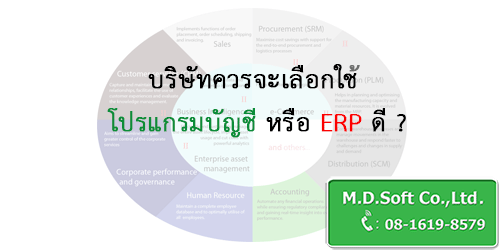 บริษัทควรจะเลือกใช้ โปรแกรมบัญชี หรือ ERP ดี ? บริษัทควรจะเลือกใช้ โปรแกรมบัญชี หรือ ERP ดี ?