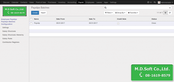 ERP Payroll Payslips Batches ERP Payroll Payslips Batches