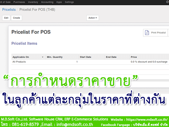 การกำหนดราคาขายในลูกค้าแต่ละกลุ่มในราคาที่ต่างกันด้วยระบบ ERP (อีอาร์พี)