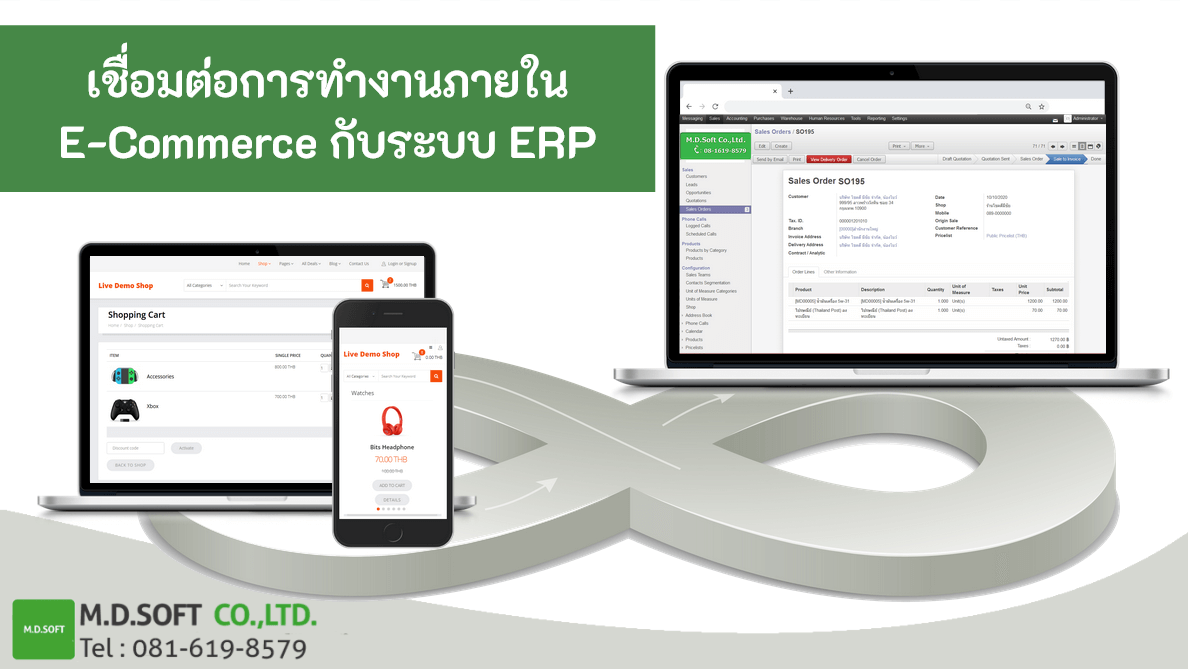 เชื่อมต่อการทำงานภายในเว็บไซต์ E-Commerce กับระบบ OpenERP และ Odoo